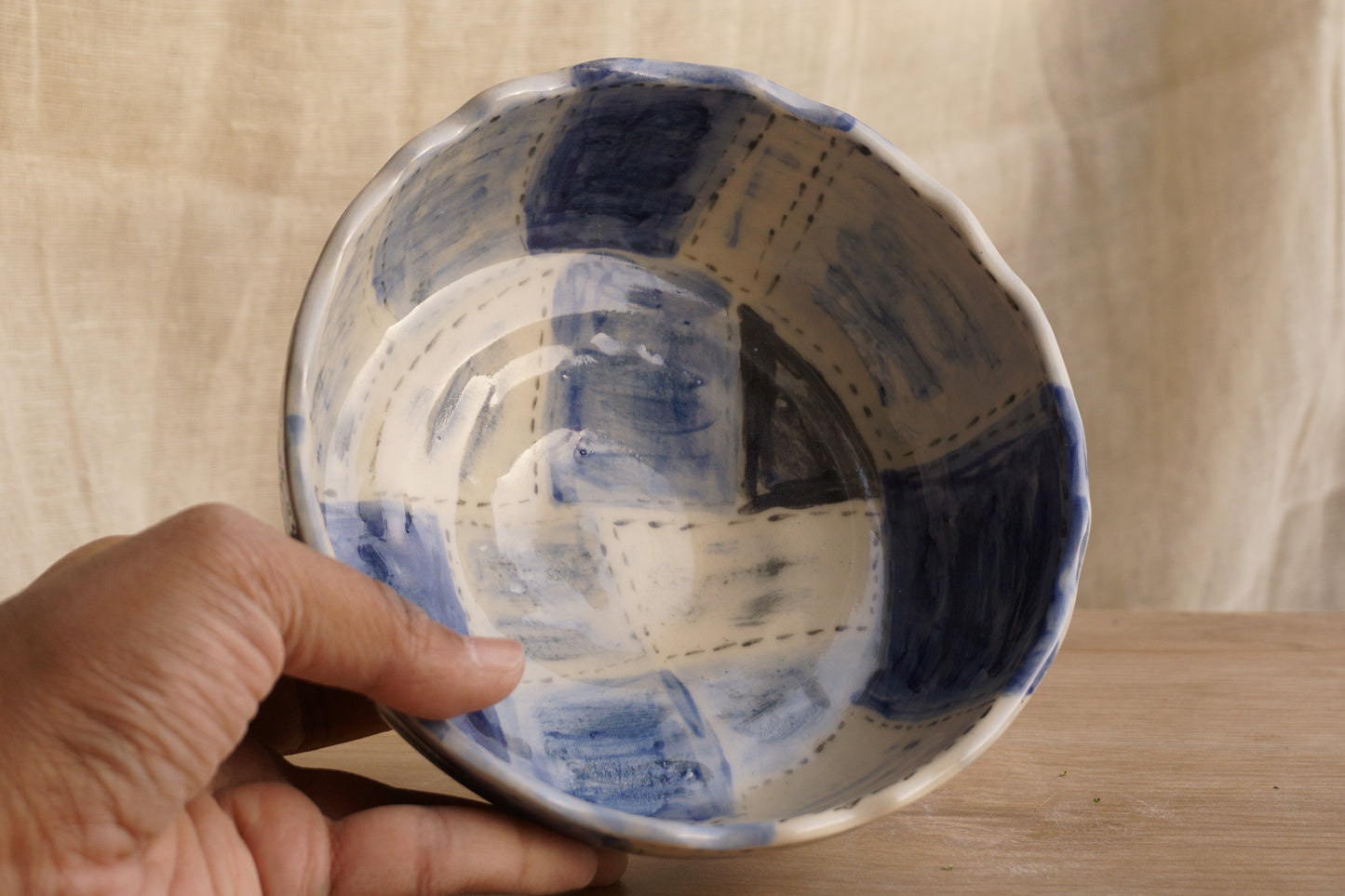 Indigo quilt bowl