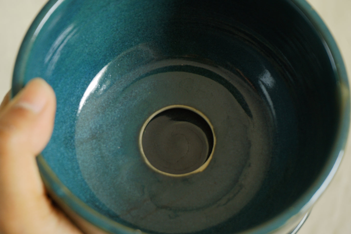 Forest green planter with plate