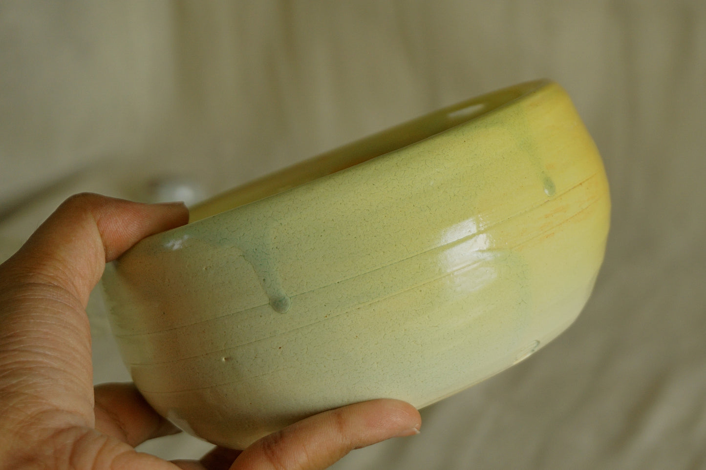 Apple green planter with plate
