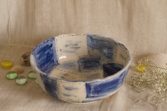 Indigo quilt bowl