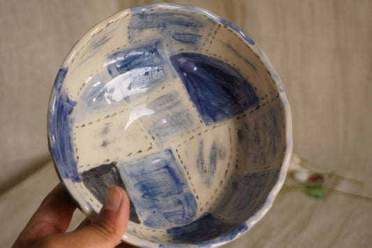 Indigo quilt bowl