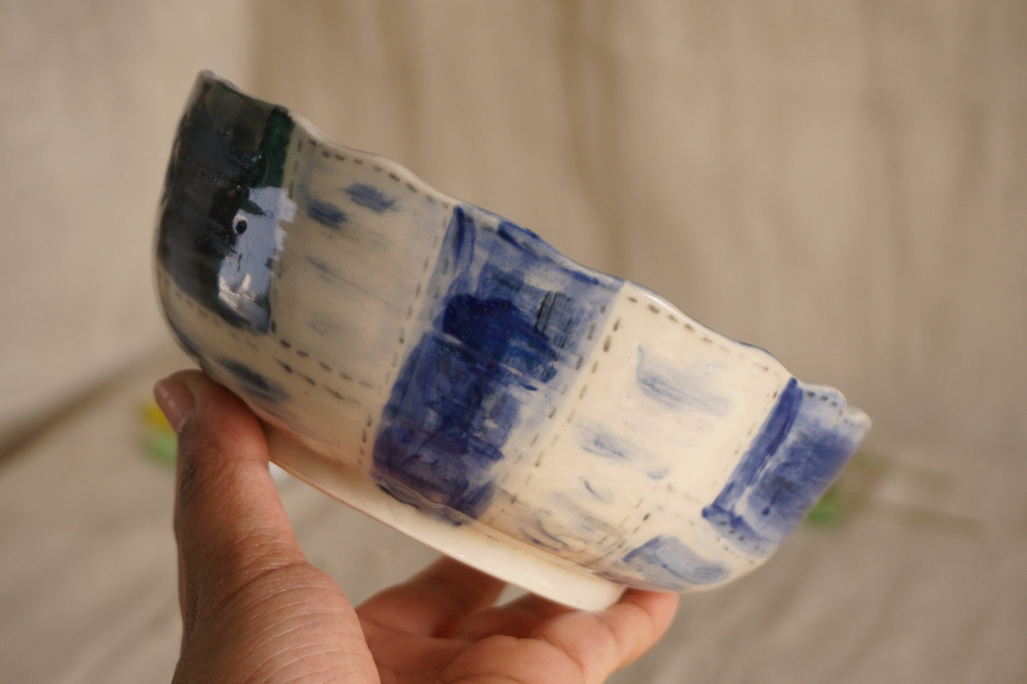 Indigo quilt bowl