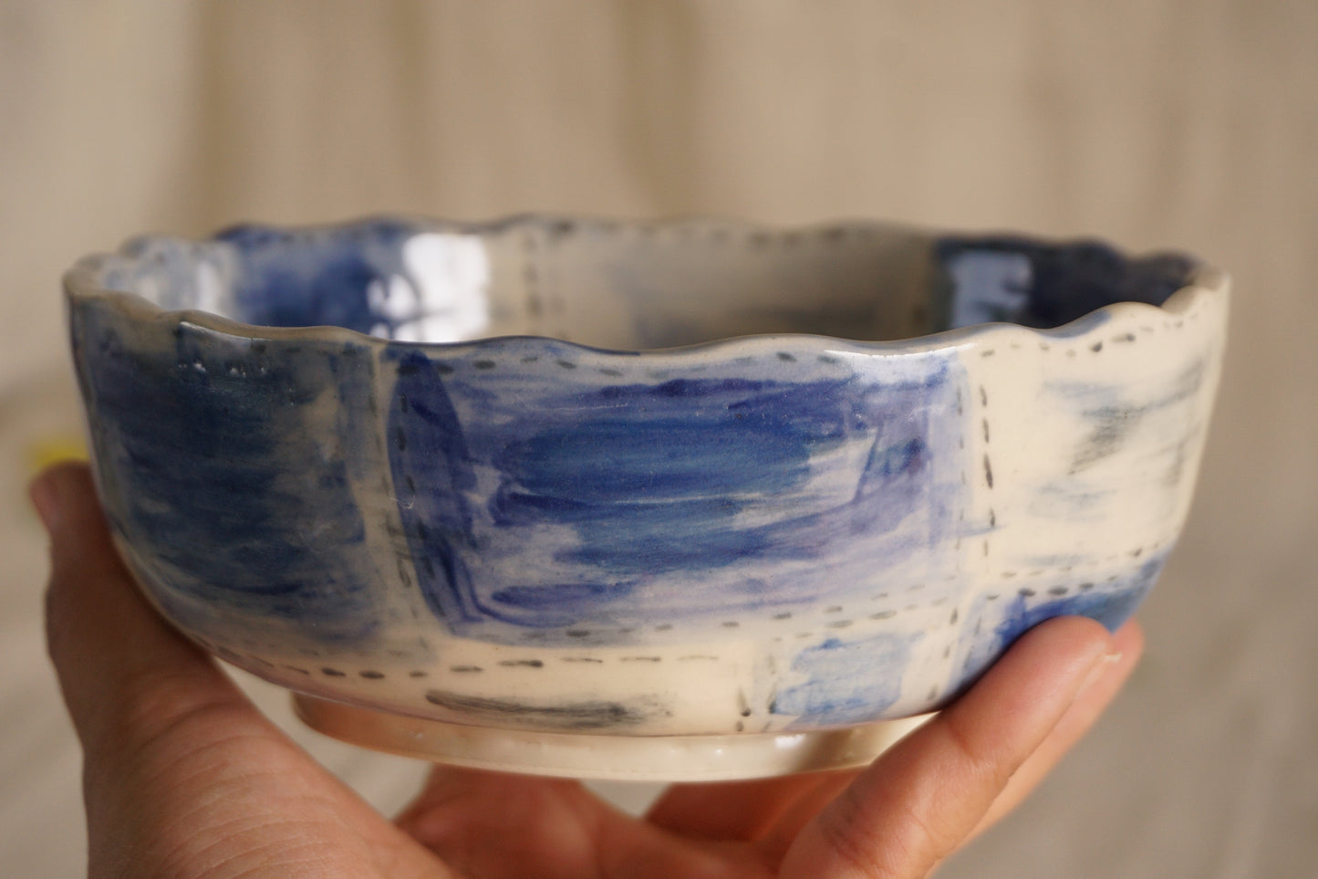 Indigo quilt bowl